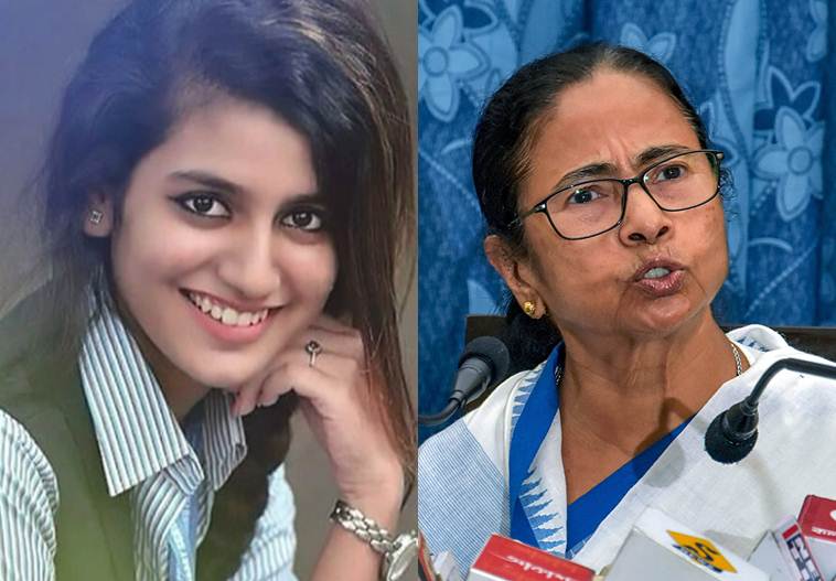 Priya Prakash Varrier and Mamata Banerjee. Mamata Pic: PTI