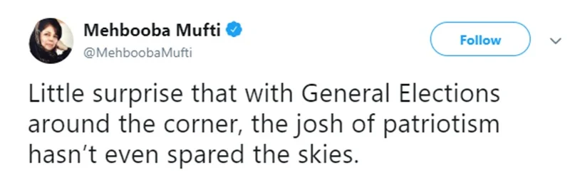 Josh of patriotism hasn’t even spared the skies: Mehbooba Mufti on Air India’s Jai Hind order
