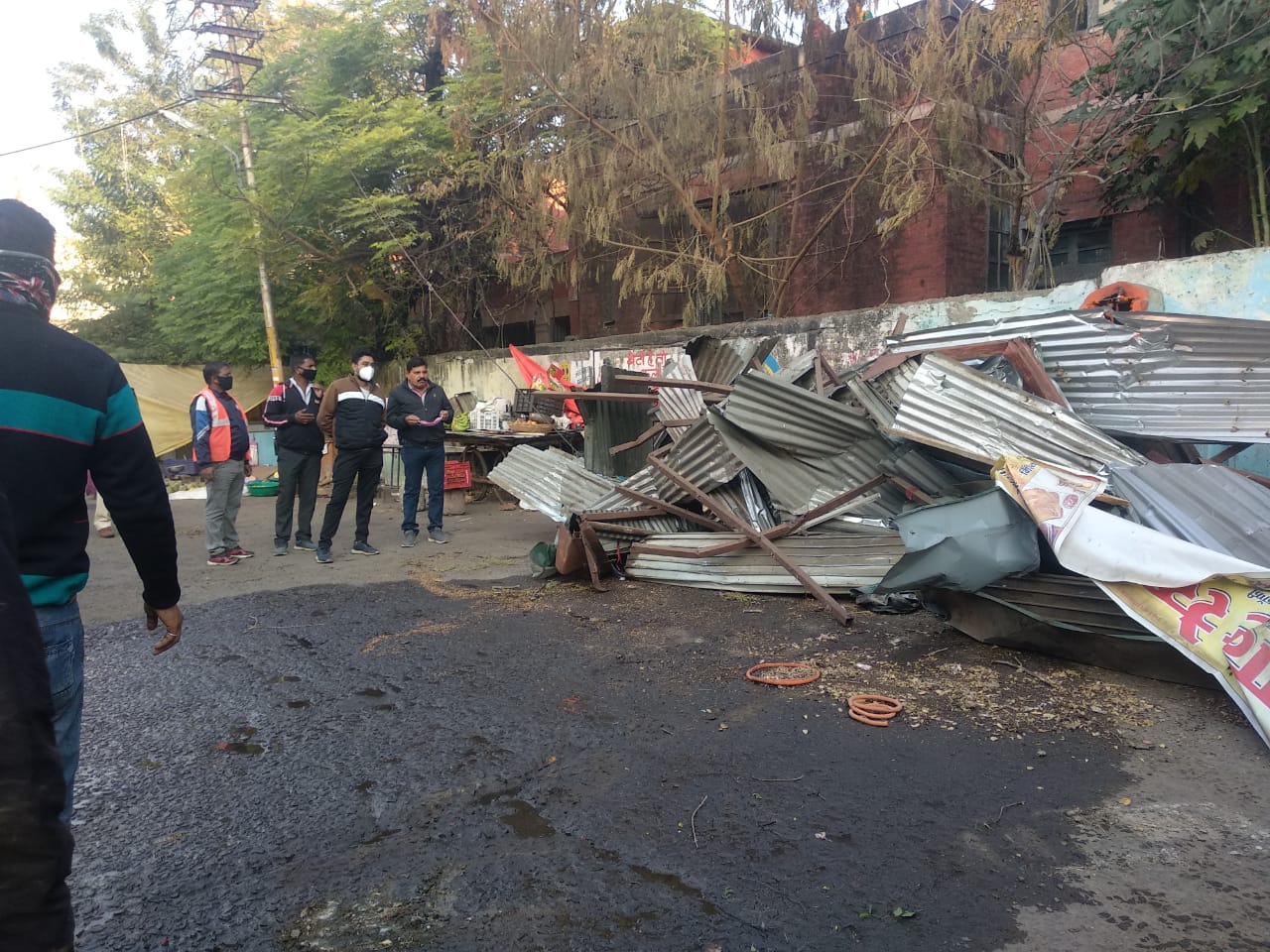Demolition drive in Indore on Wednesday morning