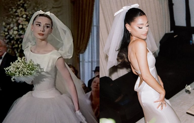 Ariana Grande's Vera Wang wedding dress inspired by Audrey Hepburn's