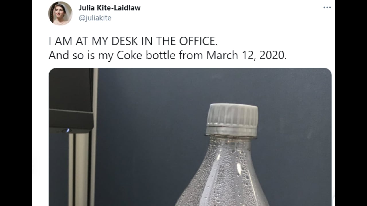 'Kim Kardashian of coke bottles' Coke left at work before pandemic is