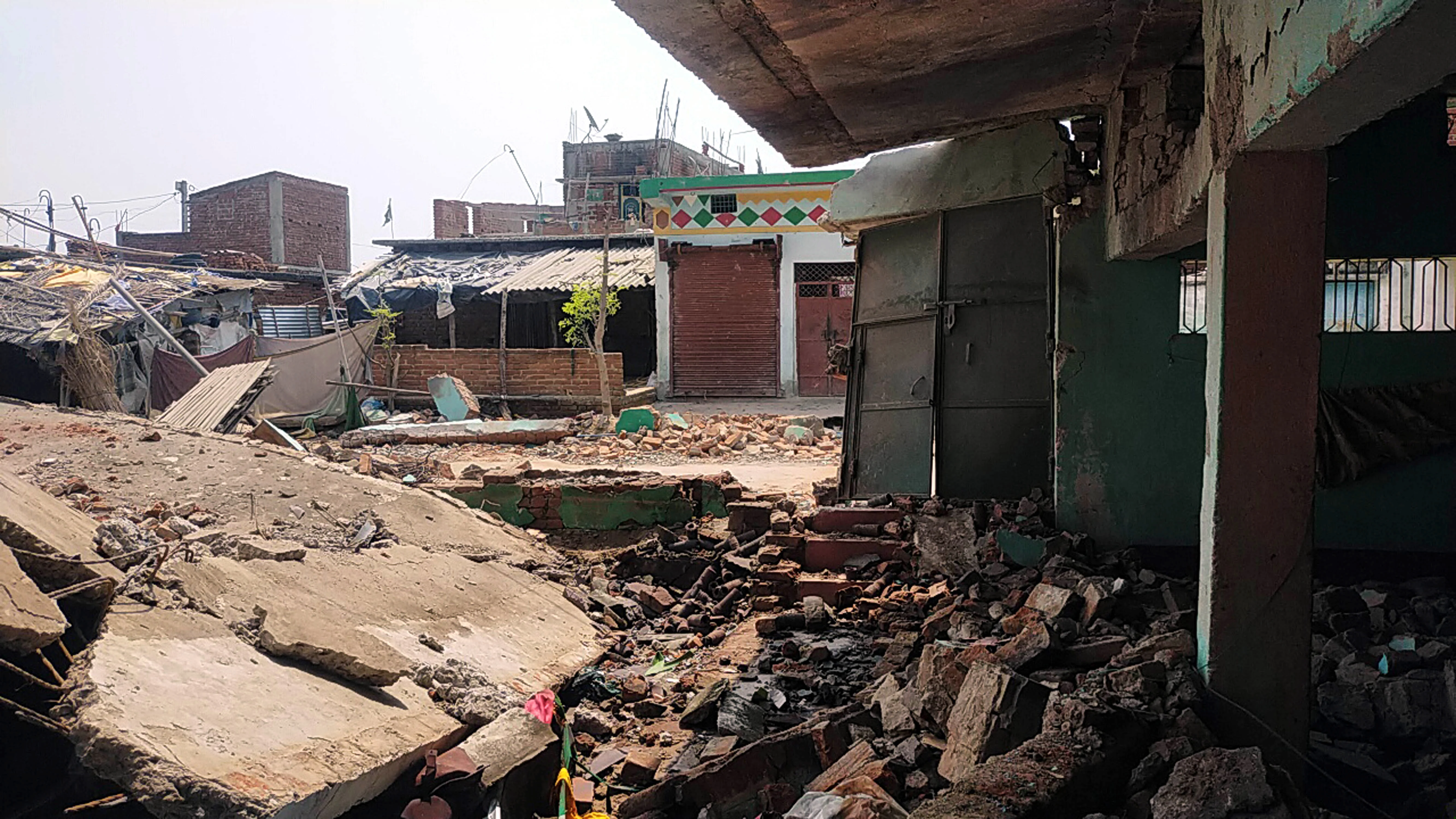 Bihar, June 08 (ANI): A view of a collapsed Madarsa building after an explosion, in Banka on Tuesday.
