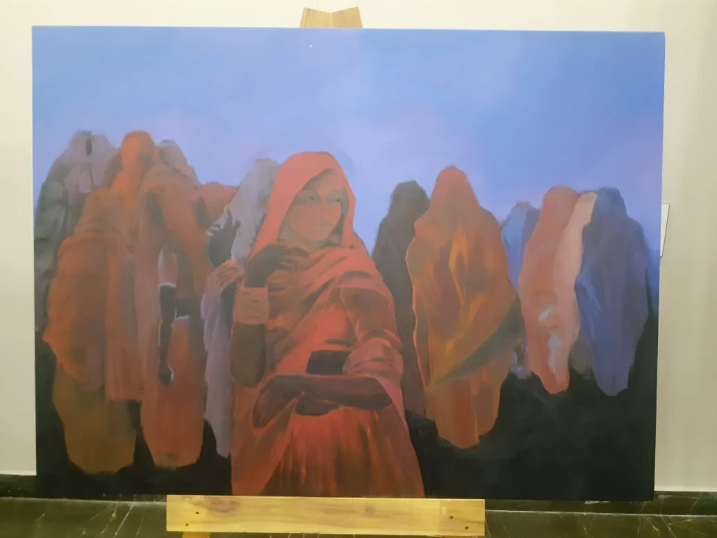 A painting at ‘Women Artist Painting Camp’ organised by RNTU, Bhopal