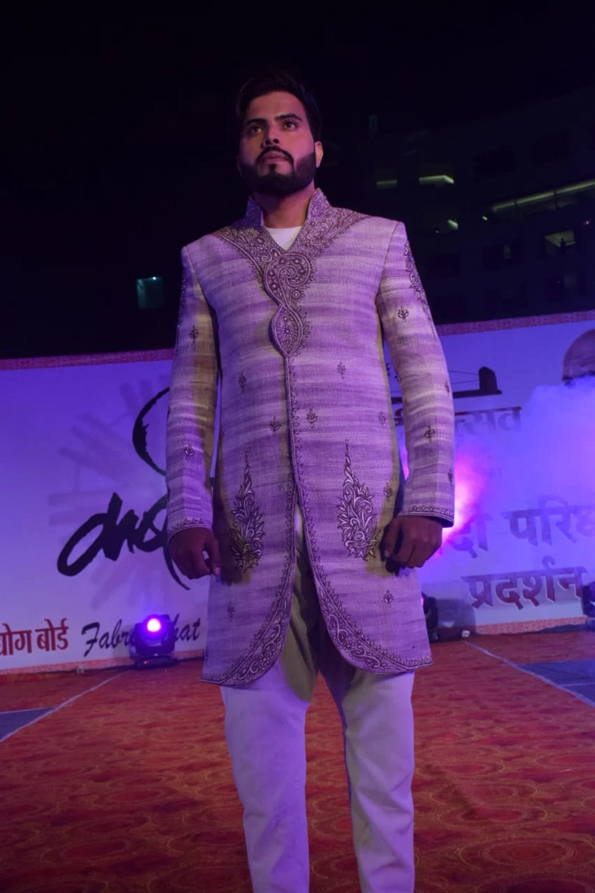 Model showcasing Khadi attire at Khadi Utsav in Bhopal on Tuesday.