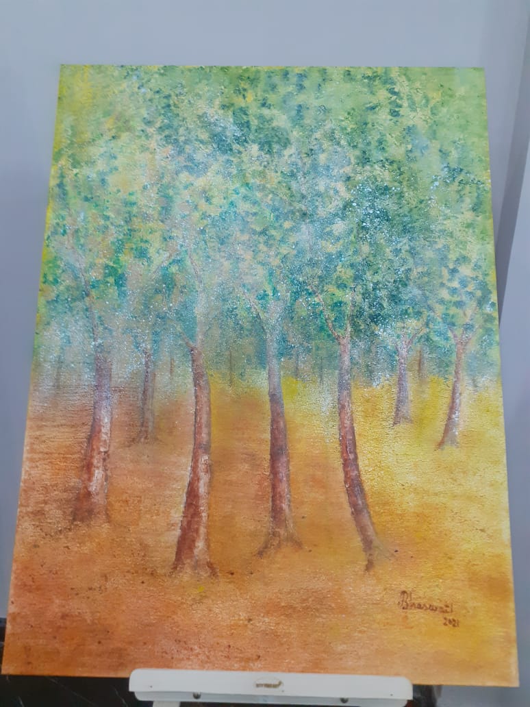 A painting at ‘Women Artist Painting Camp’ organised by RNTU, Bhopal