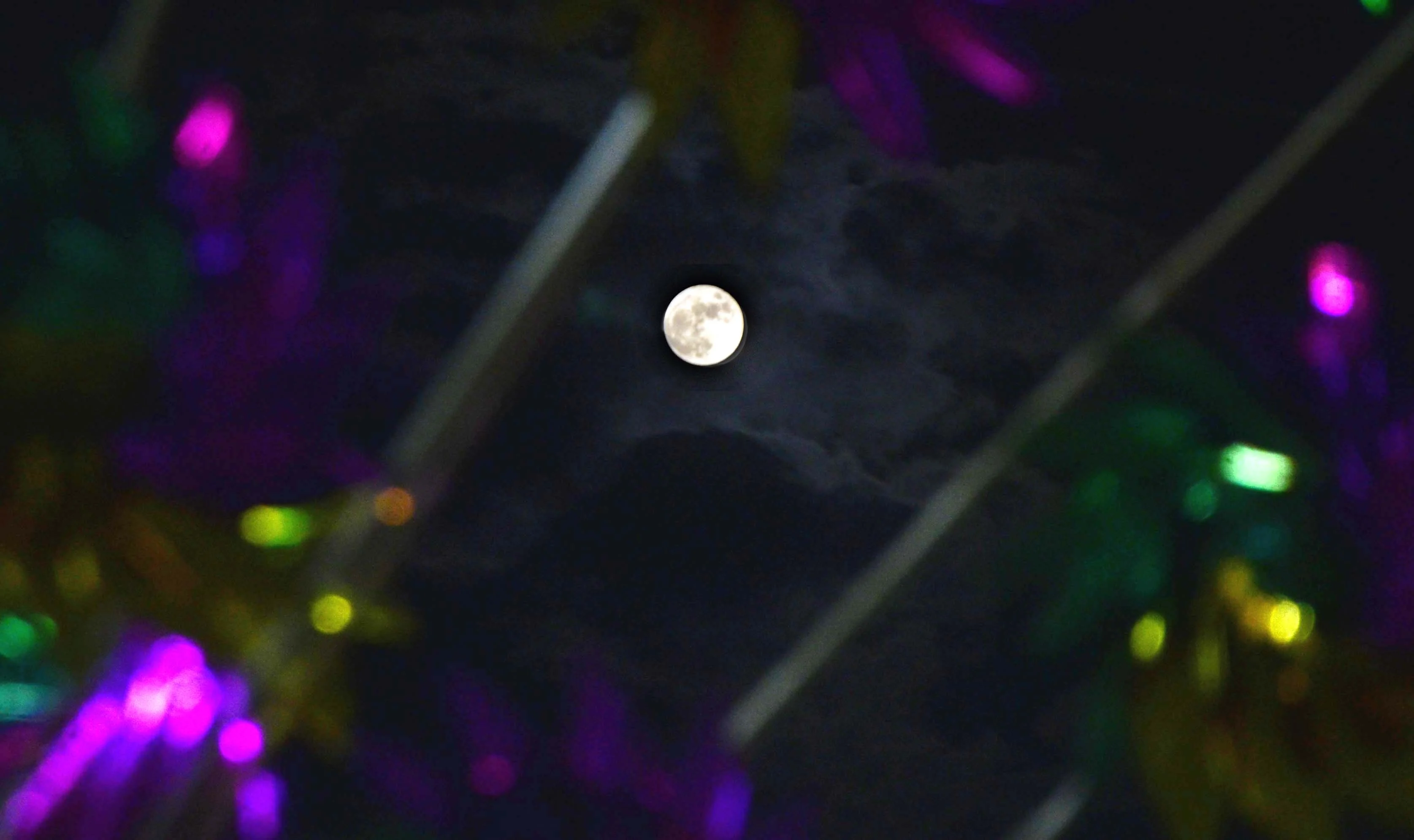 A view of full Moon during Sharad Purnima in Bhopal on Wednesday.