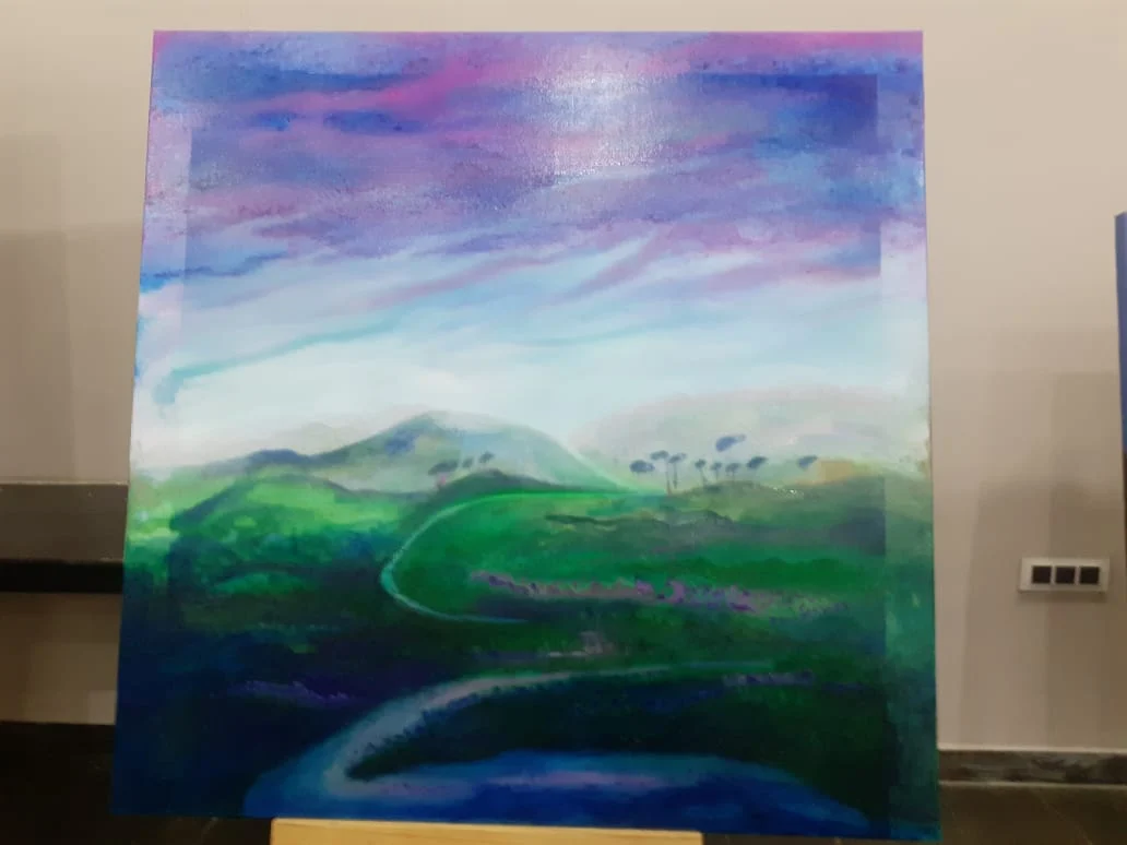 A painting at ‘Women Artist Painting Camp’ organised by RNTU, Bhopal
