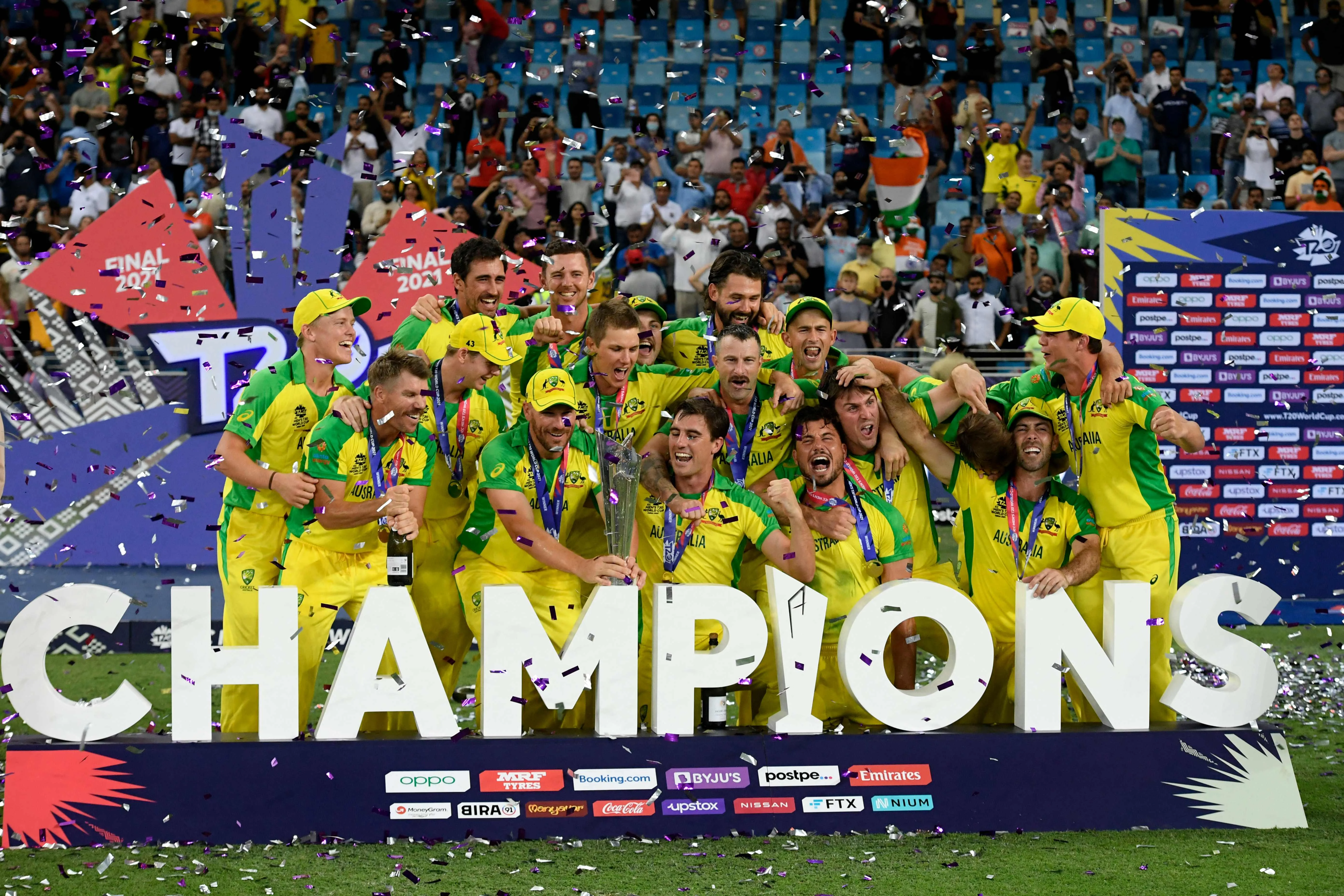 Australia after winning the Men's T20 World Cup, 2021.