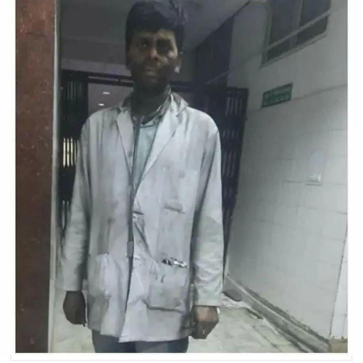 Dr Raghuraj Singh Rajput was on duty when the incident took place . He made efforts to save the lives of several kids.