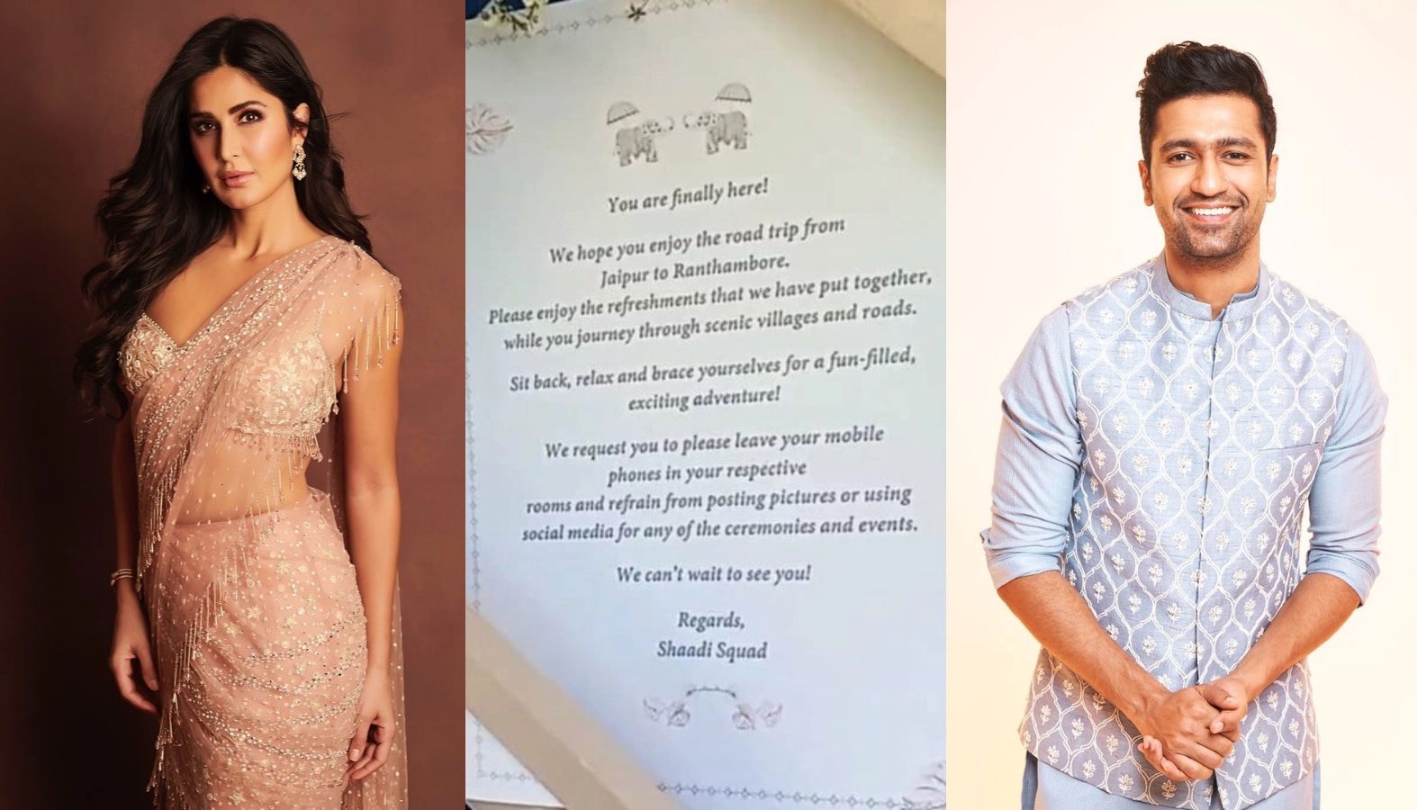 Katrina-Vicky Wedding: Photo of welcome note for guests goes viral; here's what it says - Vimarsana News