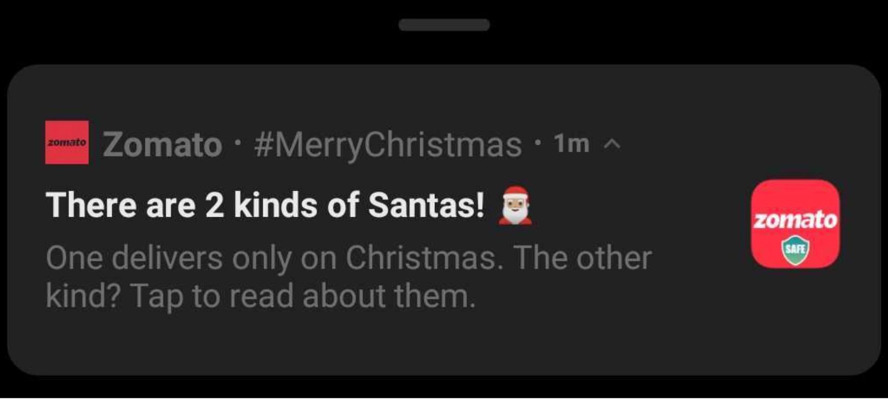 There are 2 kind of Santas: Zomato lauds their employees for extra efforts through the year - Vimarsana News