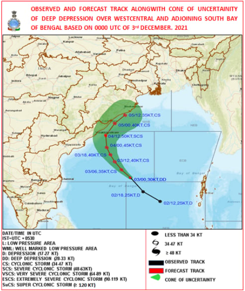 Cyclone Jawad: Depression to intensify into Cyclonic storm during next 12 hours; to reach north Andhra Pradesh-Odisha coast by tomorrow morning - Vimarsana News