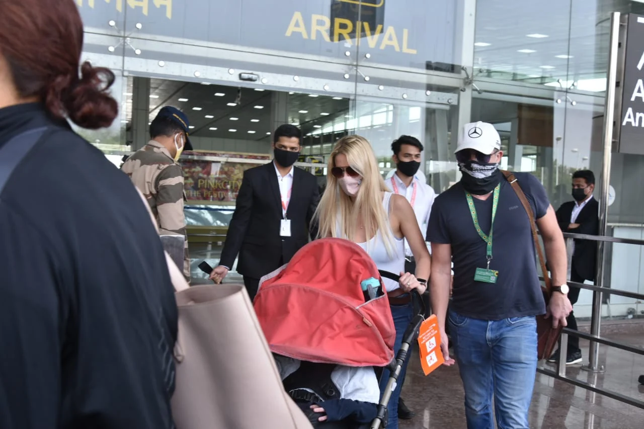 Katrina's family members at aiport