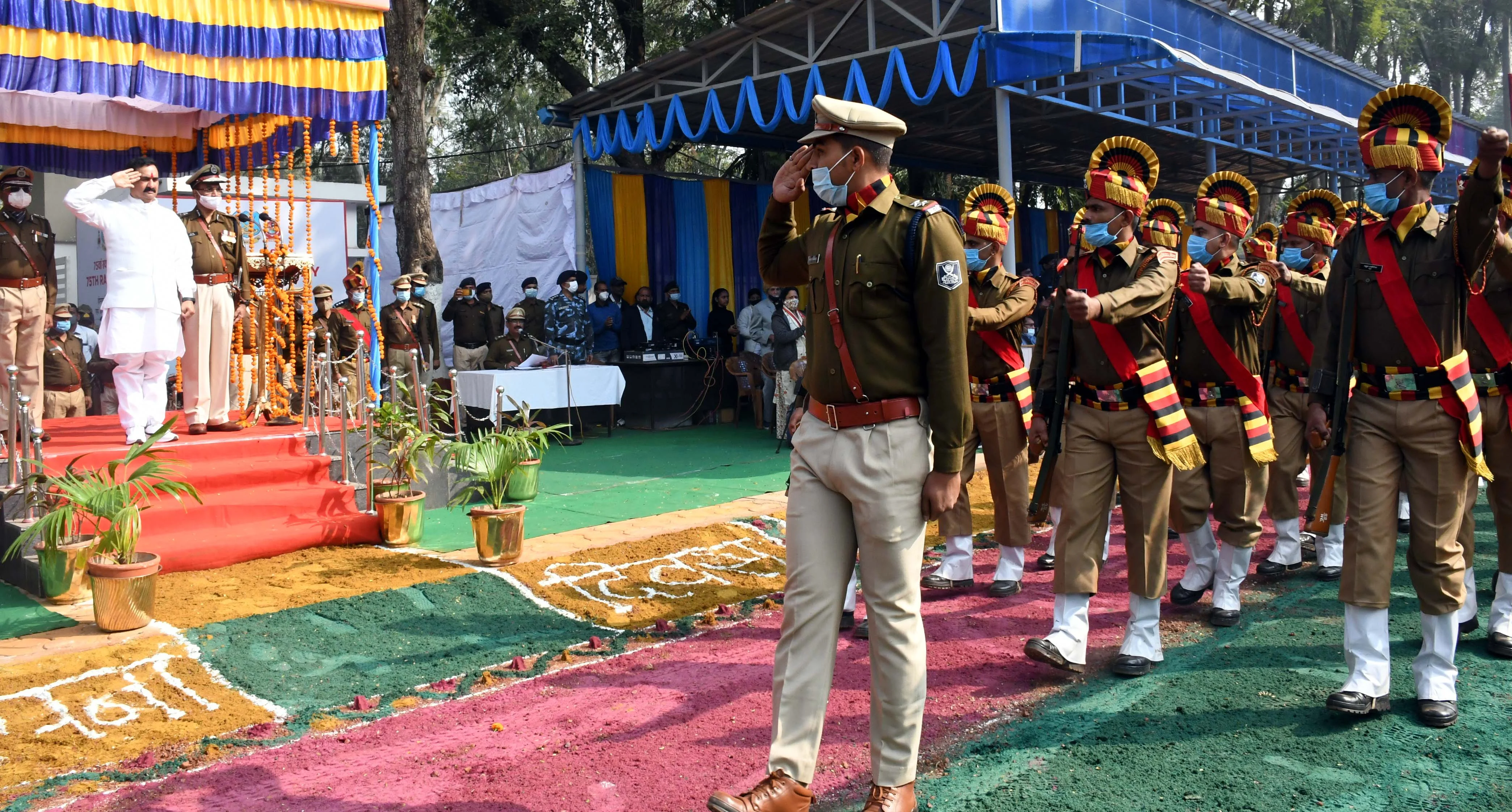 Parade of Home Guards in Bhopal on Monday