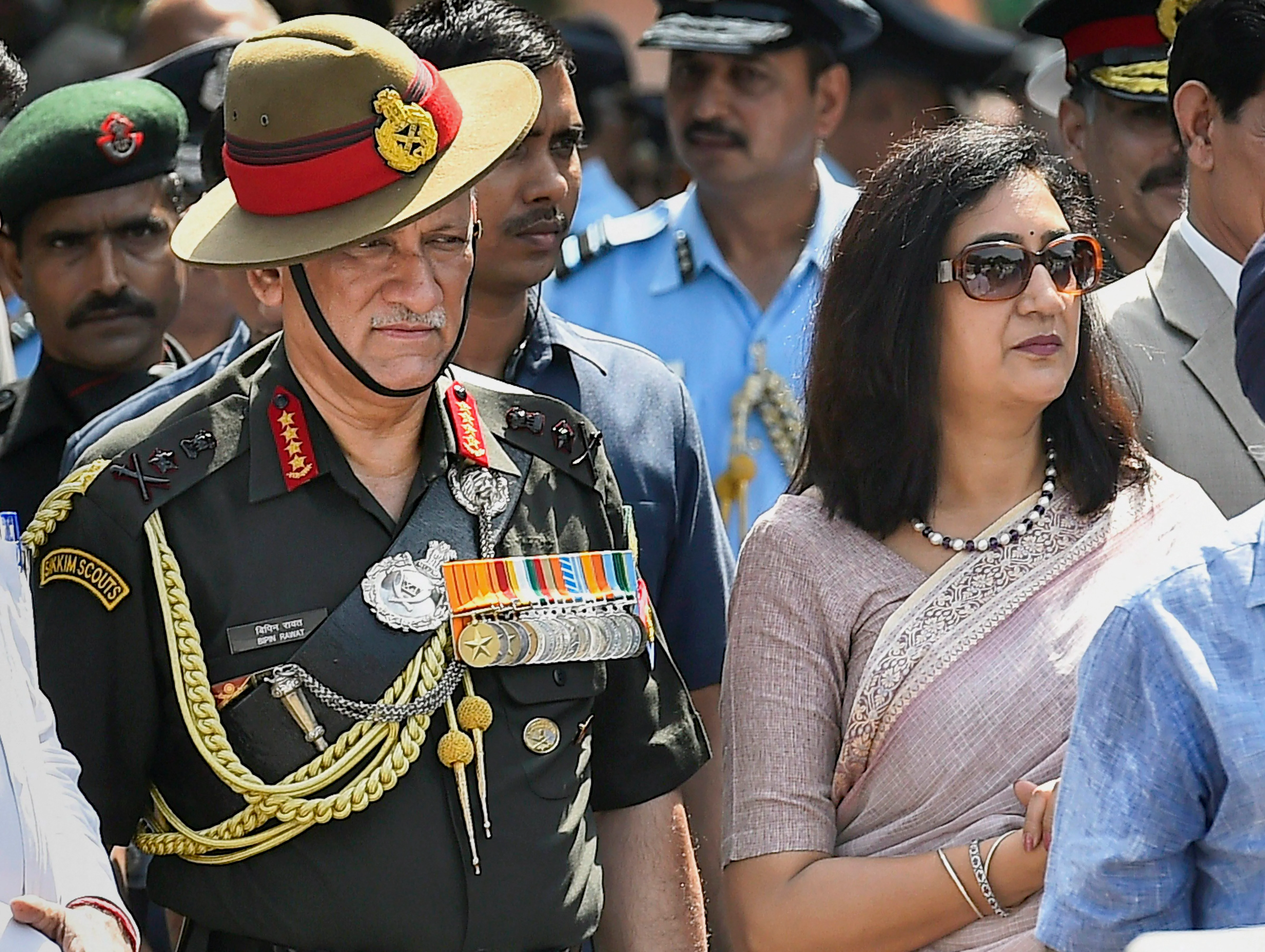 Army Chief Gen Bipin Singh Rawat along with his wife Madhulika Rawat