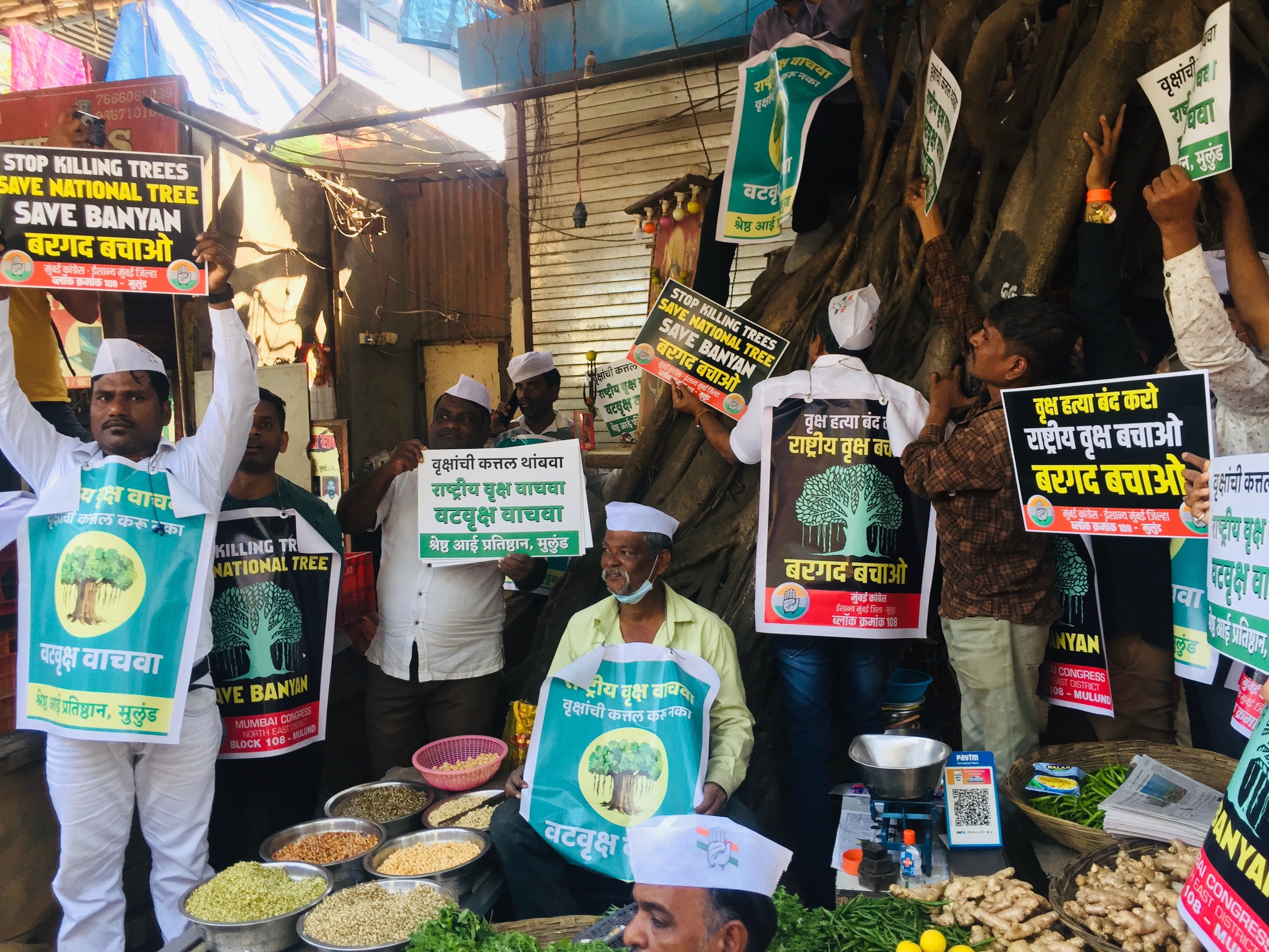 Mumbai: Chipko' movement at Mulund to save over 300 yr old tree, emotional locals join protest - Vimarsana News