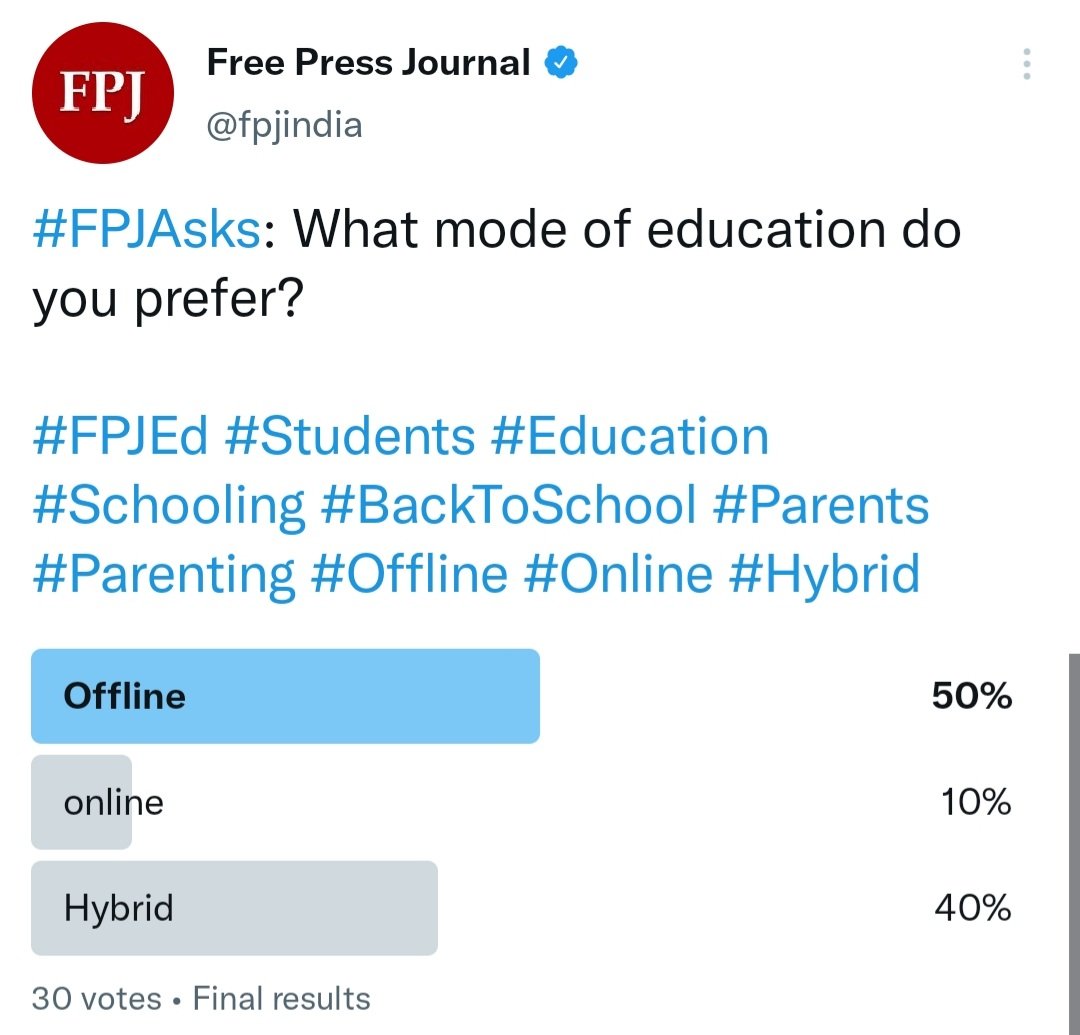 50% of students back offline mode of education against hybrid and online - Vimarsana News