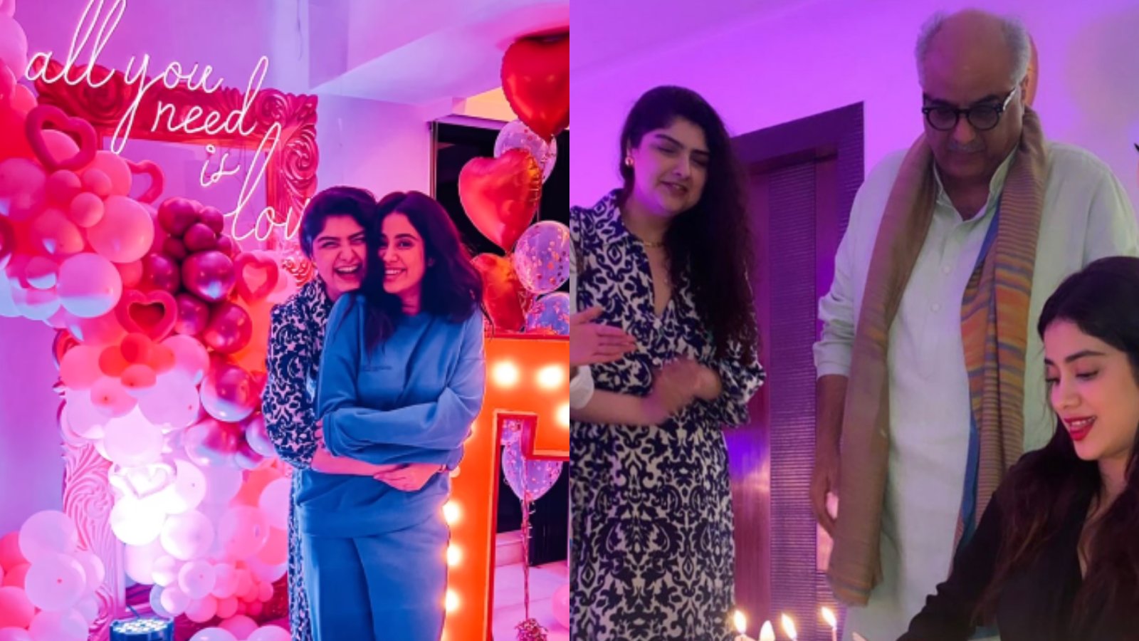 Inside Pics: Janhvi Kapoor celebrates 25th birthday with dad Boney Kapoor, sisters Anshula and Khushi - Vimarsana News