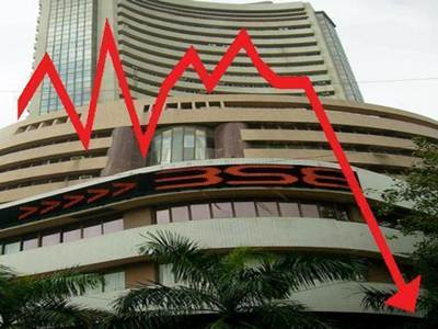 Sensex ends in red after surging over 900 points in intra-day trade, Nifty slips below 17,000-mark - Vimarsana News