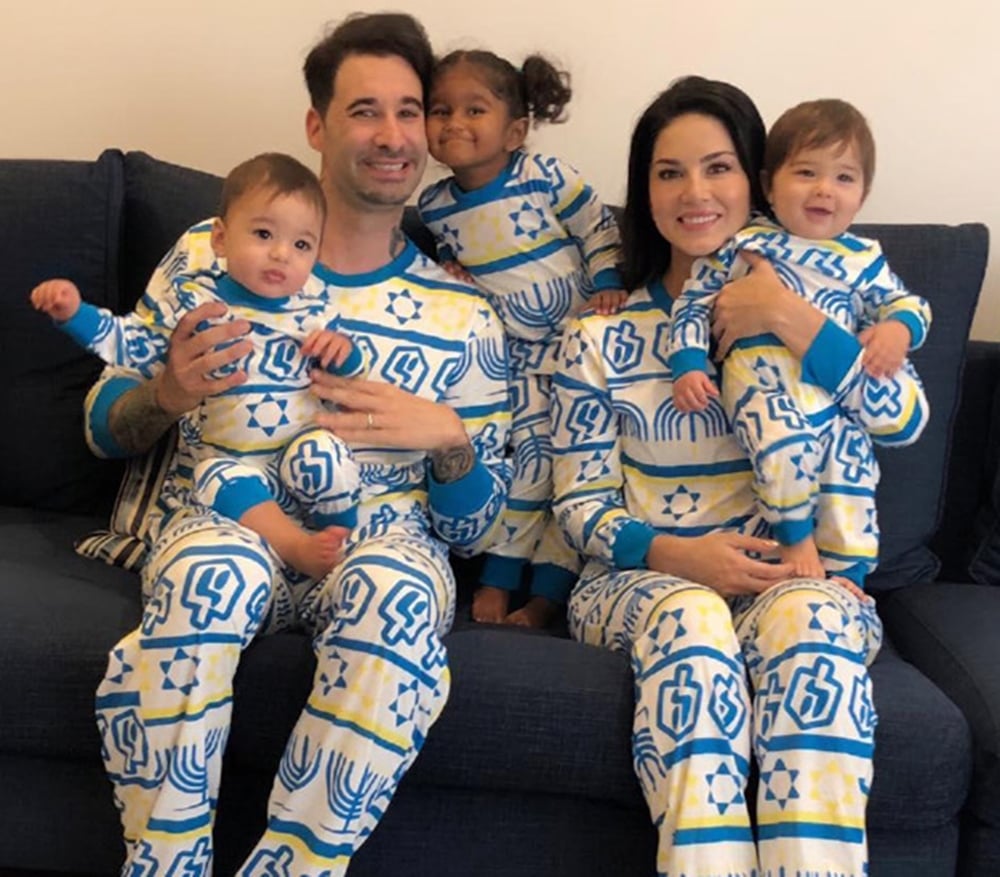 Sunny Leone Daniel Weber S Family Picture With Their Three Kids Are Here To Blew Away Your Monday Blues