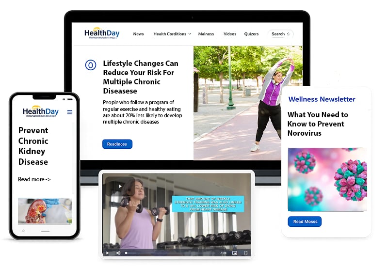 HealthDay Licensed health content displayed across website, app and newsletter