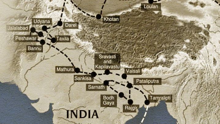 Close-up of Fa-Hien route in India