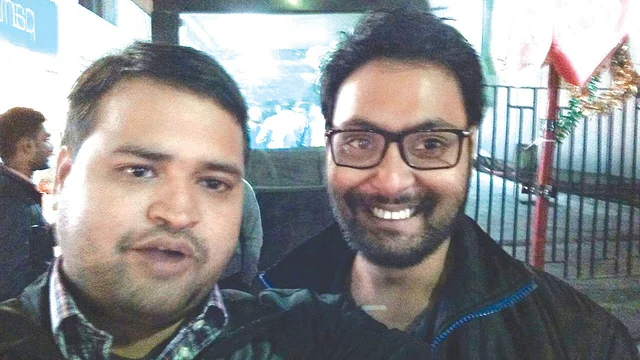 The writer with Bipin Pathak. The writer with Bipin Pathak.