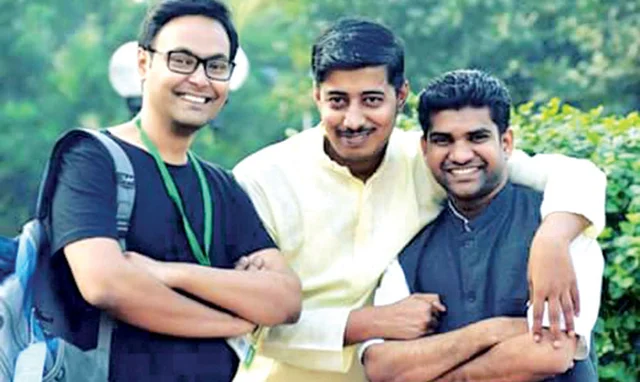 The writer with Devesh Pandey (middle) who told him that Bengali culture was a ‘deformity’. The writer with Devesh Pandey (middle) who told him that Bengali culture was a ‘deformity’.