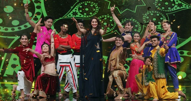 Actress Madhuri Dixit Nene on the sets of dance reality show “High Fever Dance Ka Naya Tevar” in Mumbai. Actress Madhuri Dixit Nene on the sets of dance reality show “High Fever Dance Ka Naya Tevar” in Mumbai. 