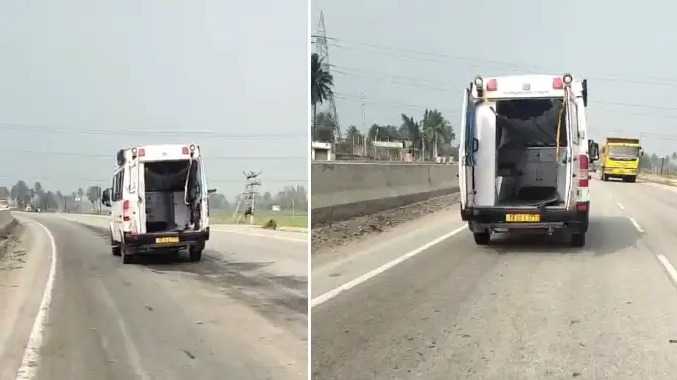 சரக்கு வாகனமாக பயன்படுத்தப்பட்ட நடமாடும் மருத்துவமனை