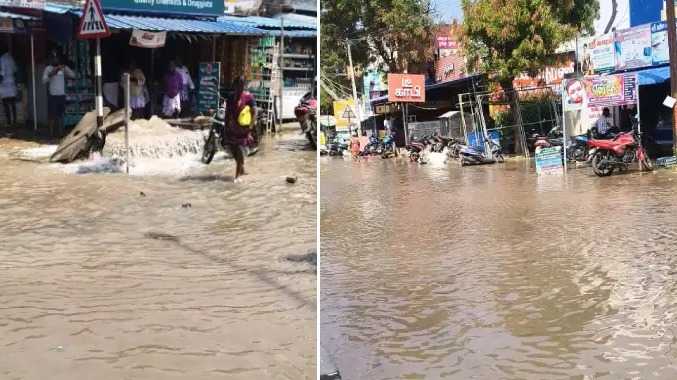 வெள்ளம் போல பெருக்கெடுத்து ஓடும் காவிரி கூட்டு குடிநீர்