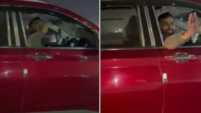 காரில் இருந்தபடியே ஃப்ளையிங் கிஸ் கொடுத்த இளைஞர்