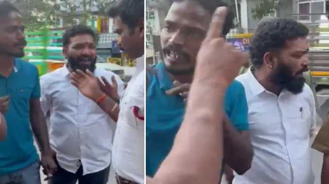 போக்குவரத்து போலீசாரிடம் இளைஞர் கடும் வாக்குவாதம்