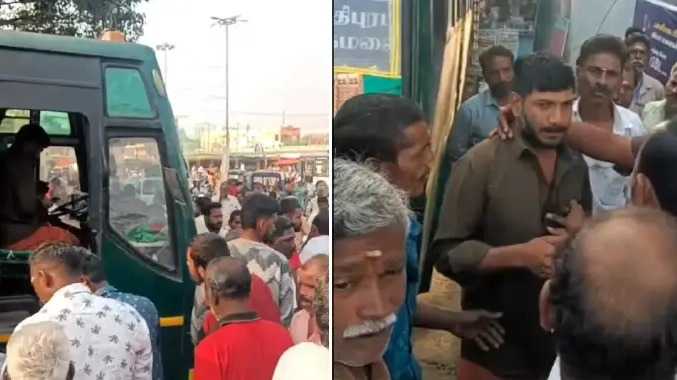 திடீரென எழுந்த ஆசையால் தனியார் பேருந்தை இயக்கிய நடத்துனர்