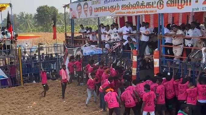 தாண்டா கவுண்டம்பாளையத்தில் ஜல்லிக்கட்டு போட்டி