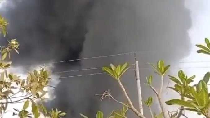 எல்&டி நிறுவனத்திற்கு சொந்தமான குடோனில் தீவிபத்து