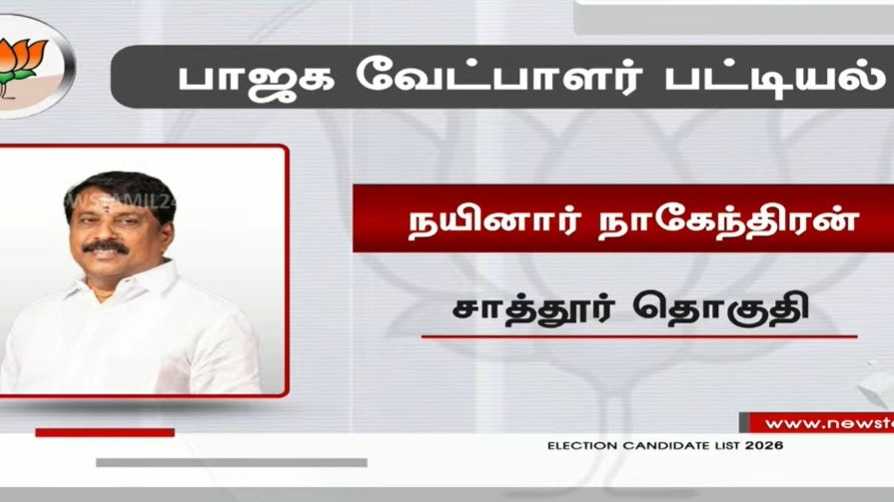 பாஜக வேட்பாளர் பட்டியல் வெளியீடு
