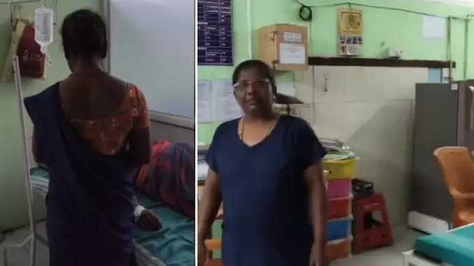 பெண் நோயாளிக்கு ட்ரிப்ஸ் போட்ட தூய்மைப் பணியாளர்