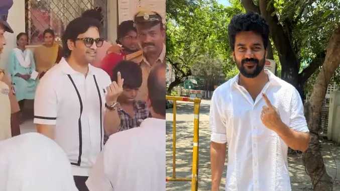 உற்சாகமாக வாக்களித்த திரை நட்சத்திரங்கள்