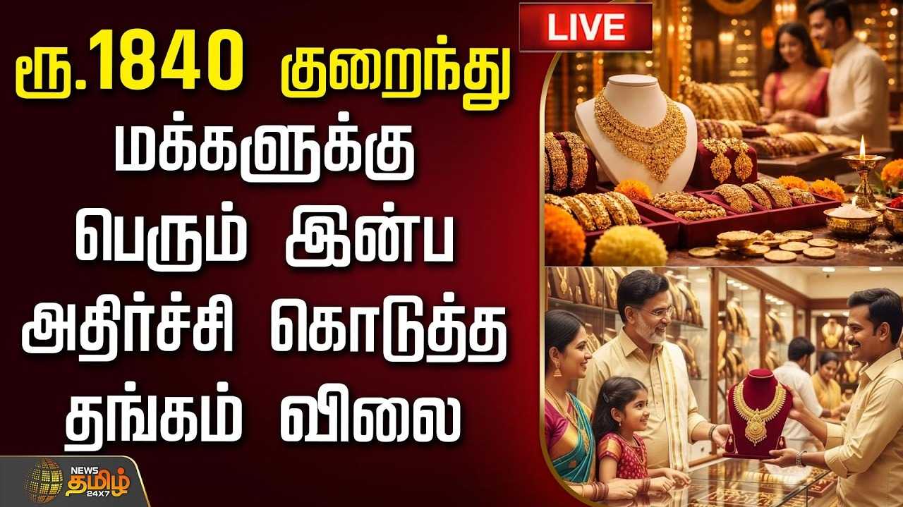 ஆபரணத் தங்கத்தின் விலை சவரனுக்கு ரூ.1,840 சரிவு