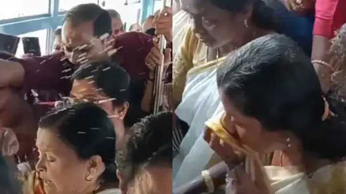 பெண் அமைச்சரின் தலையில் கொட்டிய சூடான பாயாசம்