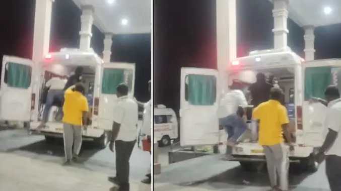 ஆம்புலன்சுக்குள் புகுந்து தாக்குதல் நடத்திய மூவர் கைது