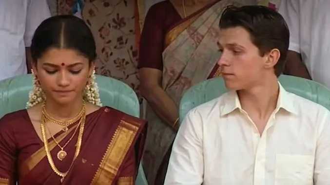 பீட்டர் பார்க்கர் மற்றும் எம்.ஜே. தென்னிந்திய பாரம்பரிய திருமணம் செய்வது போன்ற  வீடியோ