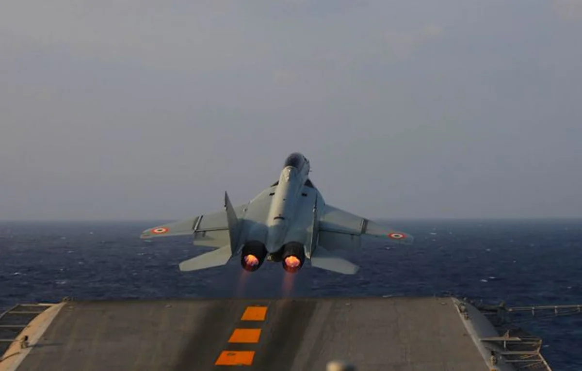 Indian Navy MiG-29K Jet Crashes In Arabian Sea; One Pilot Recovered, Search Ops On For Co-Pilot 3 swarajya%2F2020 10%2Fc8e191ed f6f3 4417 a5da 12e6b4effb4e%2Fair craft carrier