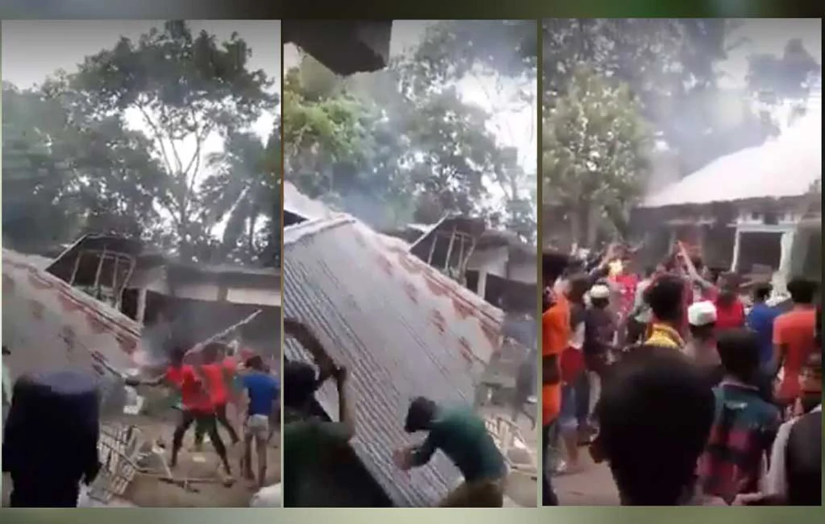 Houses of several Hindu families have been vandalised and burned by radical Islamic in Bangladesh 3 Hindu families have been vandalised and burned by radical Islamic in Bangladesh