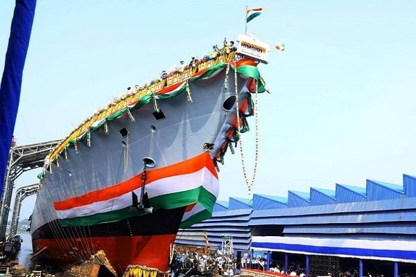 Indian Navy's Indigenous Project 17A Frigate Himgiri Makes First Contact With Water - Vimarsana News