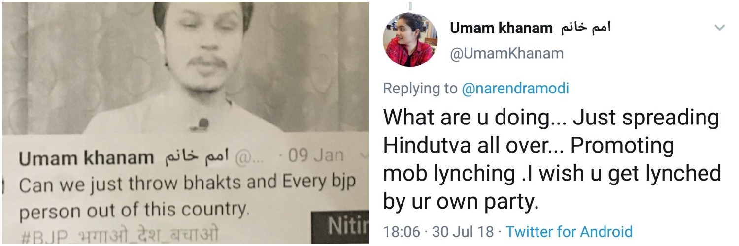 Some posts by Umam Khanum that students say they often got into a scuffle with her for