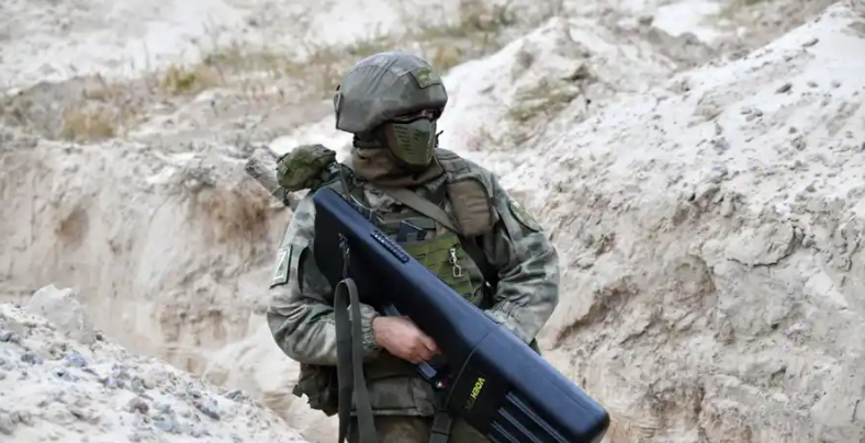 Russian Soldier Spotted with Stupor Anti-UAV Gun