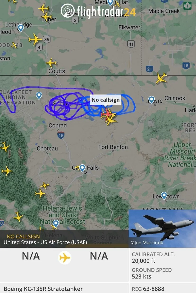 USAF Aircraft Airborne Over Montana, Monitoring Suspected Chinese Spy Balloon