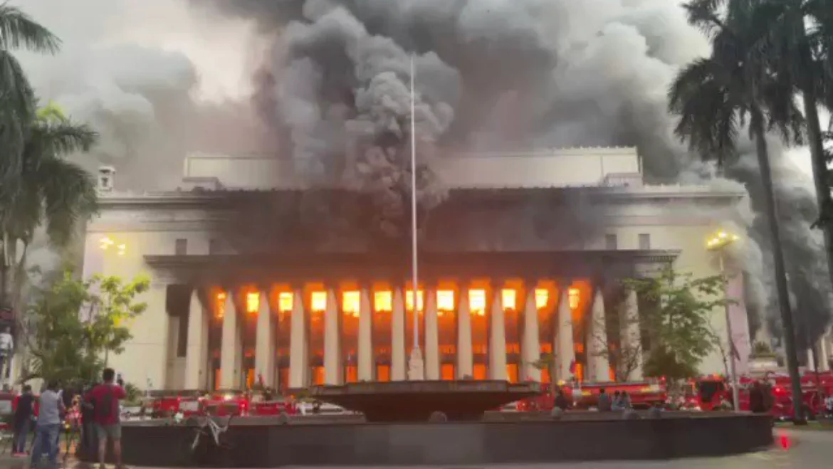 Manila Central Post Office Burning